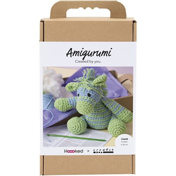 977872 Creativ Company Amigurumi hobbyset, Zebra , lichtblauw, lichtgroen